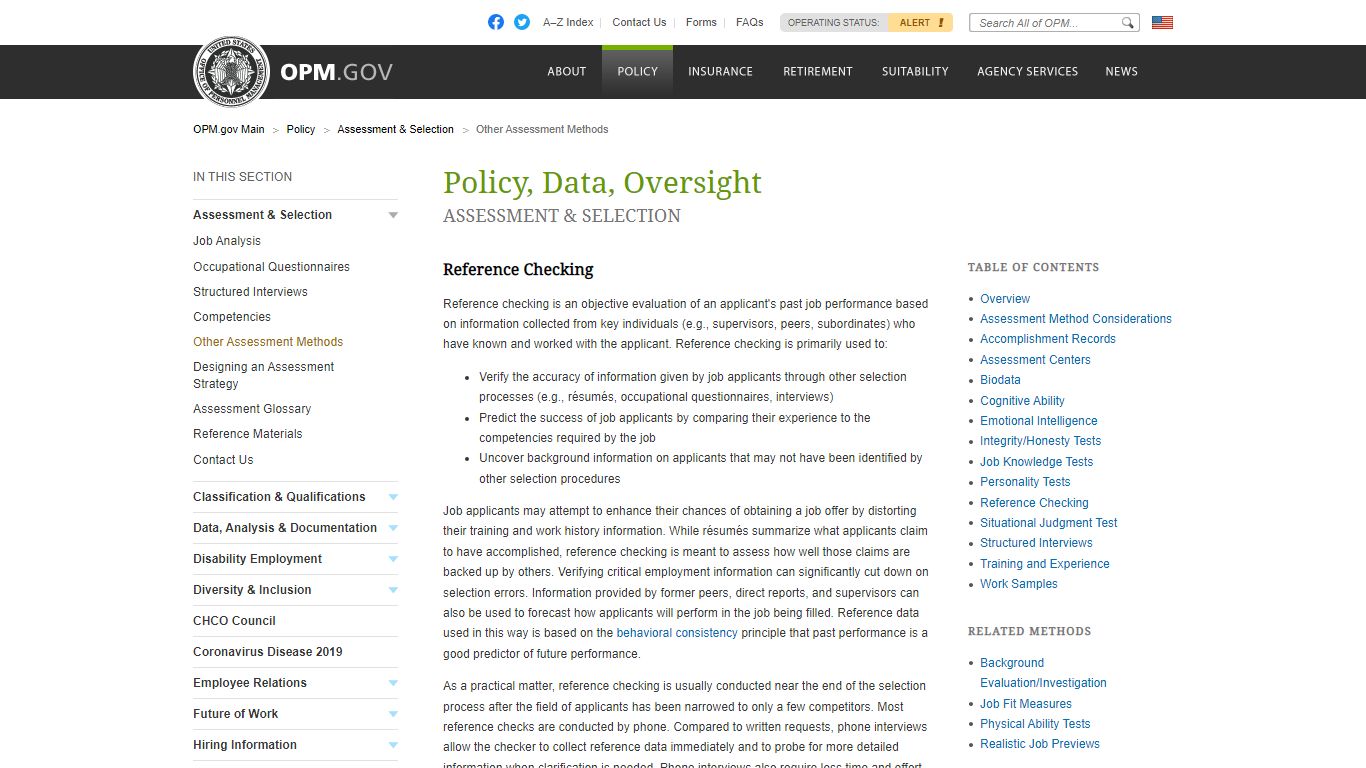 Reference Checking - U.S. Office of Personnel Management